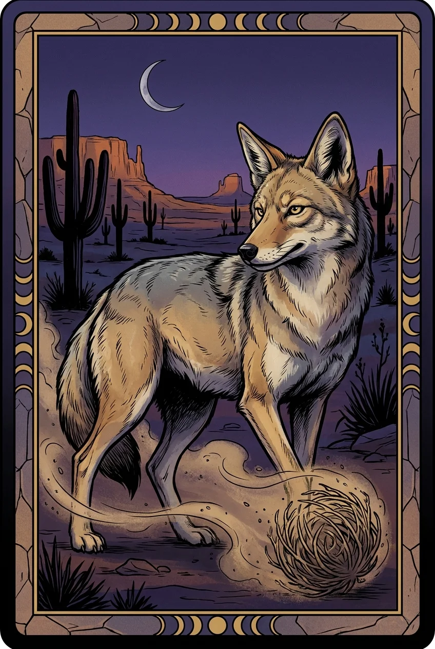 Coyote spirit animal card