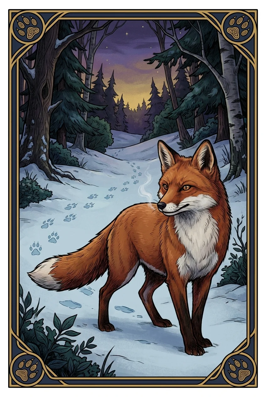 Fox spirit animal card