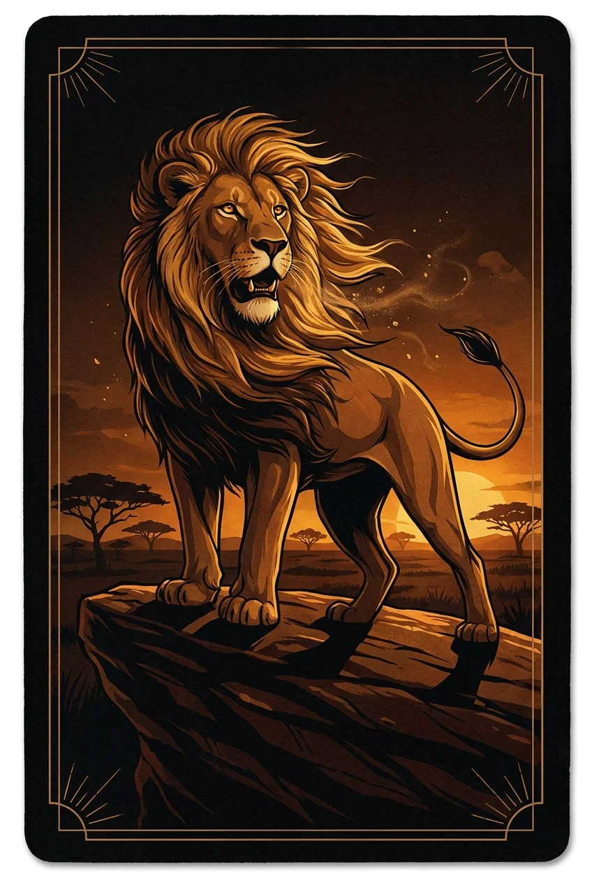 Lion spirit animal card