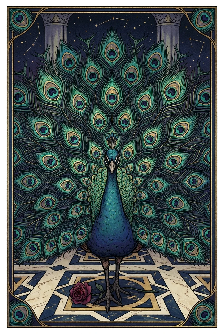 Peacock spirit animal card
