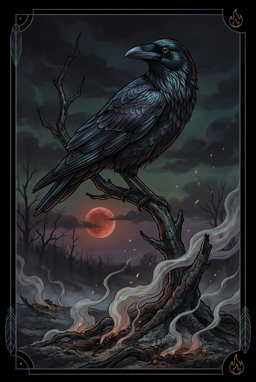 Raven spirit animal card