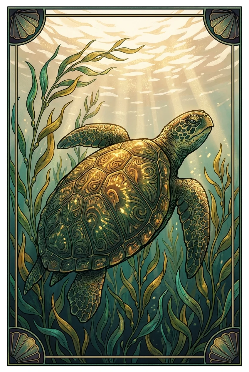 Sea Turtle spirit animal card
